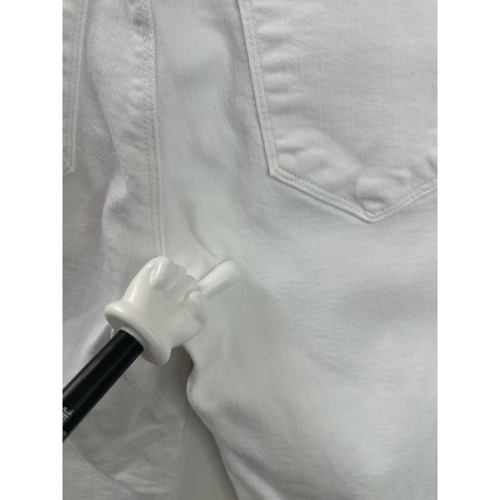 L'Agence Kendra Cropped Flare Jeans High Rise White Frayed Hem Denim Size 27 - Picture 9 of 16